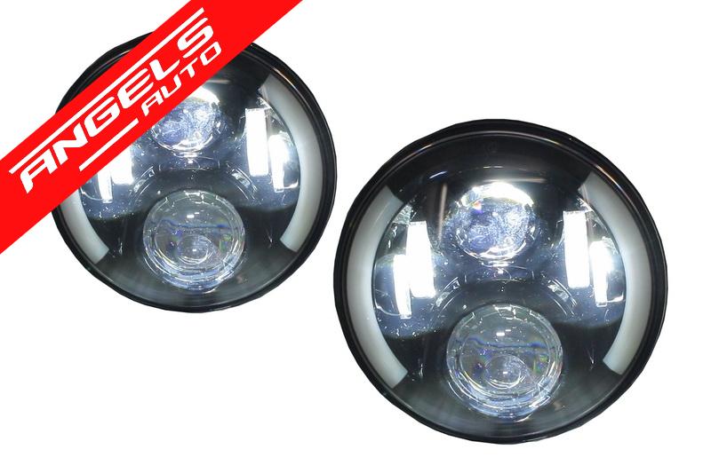 Faruri Full LED compatibile cu Jeep Wrangler JK 07-17 compatibile cu Mercedes G-Class W463 - imagine 2