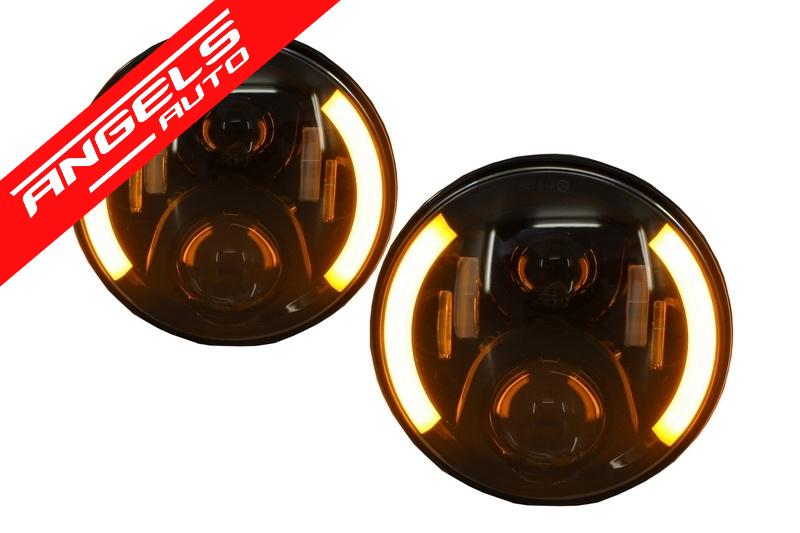 Faruri Full LED compatibile cu Jeep Wrangler JK 07-17 compatibile cu Mercedes G-Class W463 - imagine 4