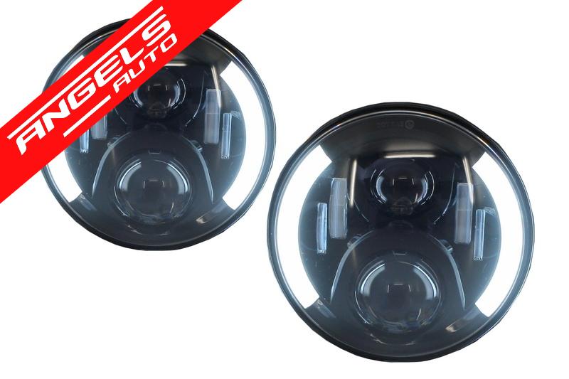 Faruri Full LED compatibile cu Jeep Wrangler JK 07-17 compatibile cu Mercedes G-Class W463 - imagine 6