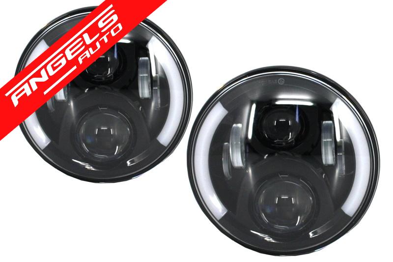 Faruri Full LED compatibile cu Jeep Wrangler JK 07-17 compatibile cu Mercedes G-Class W463