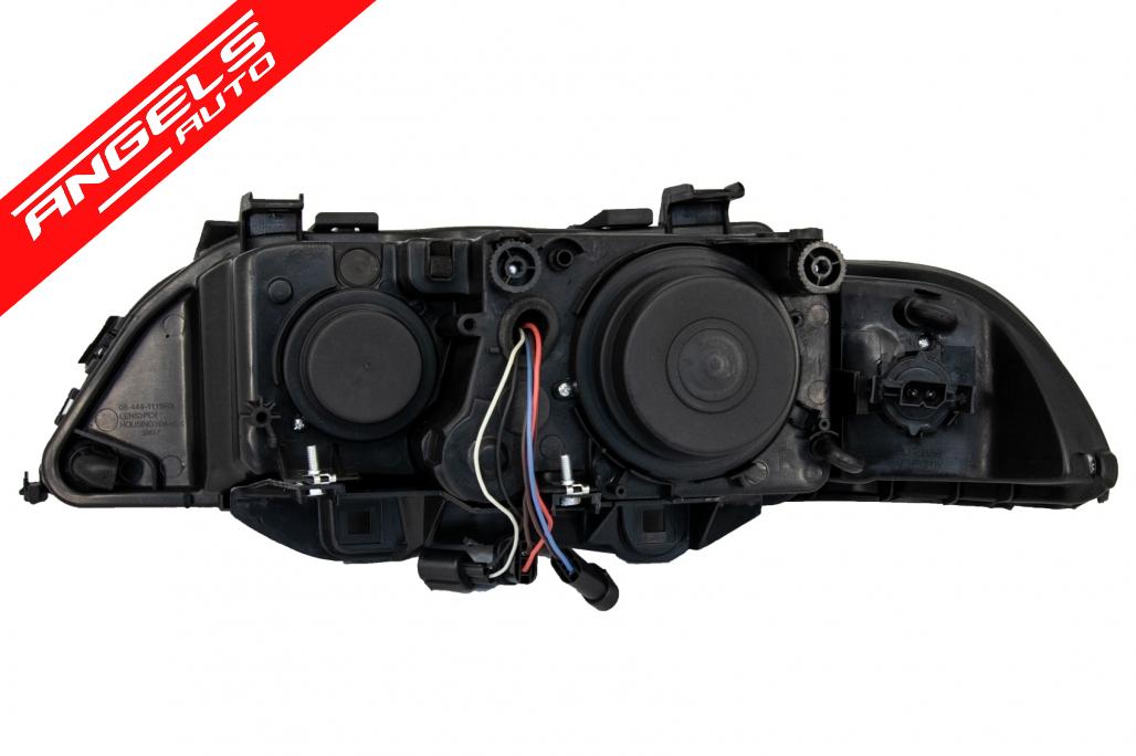 Faruri compatibile cu BMW Seria 5 E39 cu Lupe Angel Eyes 96-03 Facelift LCI Black - imagine 7