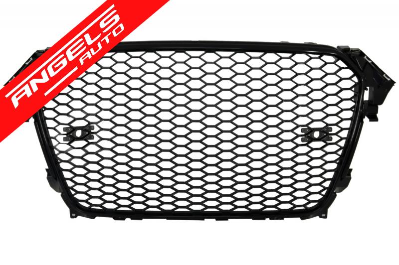 Grila RS compatibila cu Audi A4 B8 Facelift 2012-2015 RS4 Negru-Lucios - imagine 5