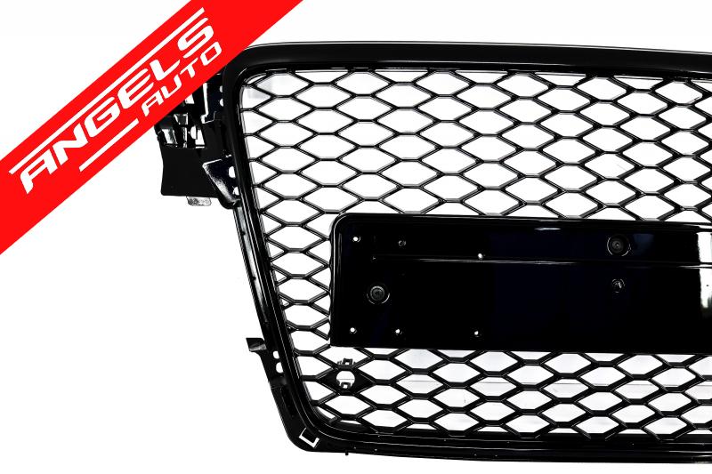 Grila compatibila cu Audi A4 B8 (2008-2011) RS Design Negru Lucios RS4 - imagine 2