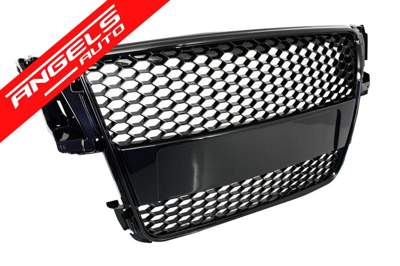 Grila compatibila cu Audi A5 8T (2007-2011) RS Design Negru Lucios RS5 - imagine 2