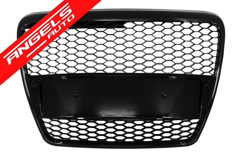 Grila compatibila cu Audi A6 4F C6 (2004-2011) RS Design Negru Lucios RS6