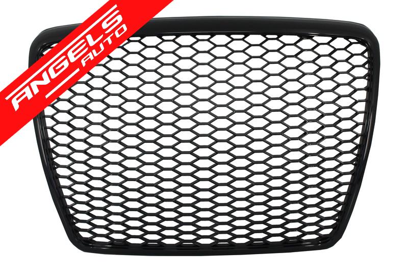 Grila compatibila cu Audi A6 4F2 C6 (2004-2011) RS Design Negru Lucios RS6
