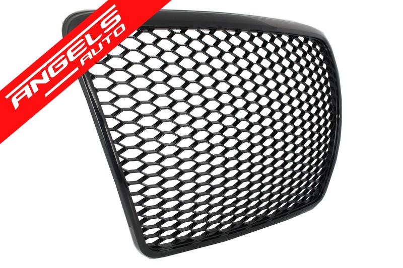 Grila compatibila cu Audi A6 4F2 C6 (2004-2011) RS Design Negru Lucios RS6 - imagine 2