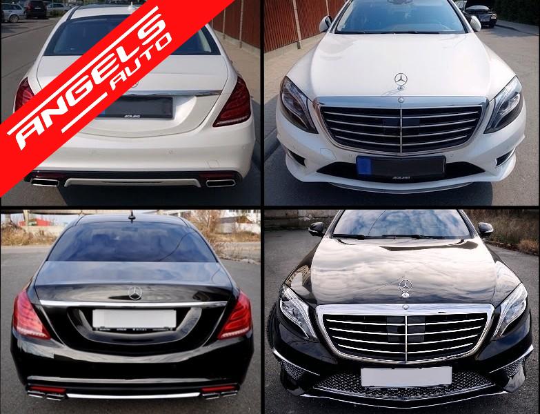 Bara Fata si Difuzor cu Tobe S63 AMG compatibile cu Mercedes W222 S-Class 2013-up - imagine 8