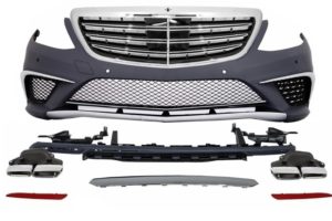 Pachet AMG compatibil cu Mercedes W222 S-Class (2013-up) S63 AMG Bara Grila si Tobe