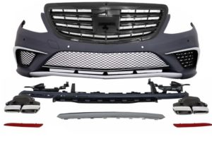 Pachet AMG compatibil cu Mercedes W222 S-Class (2013-up) Bara Fata Grila si Tobe S63