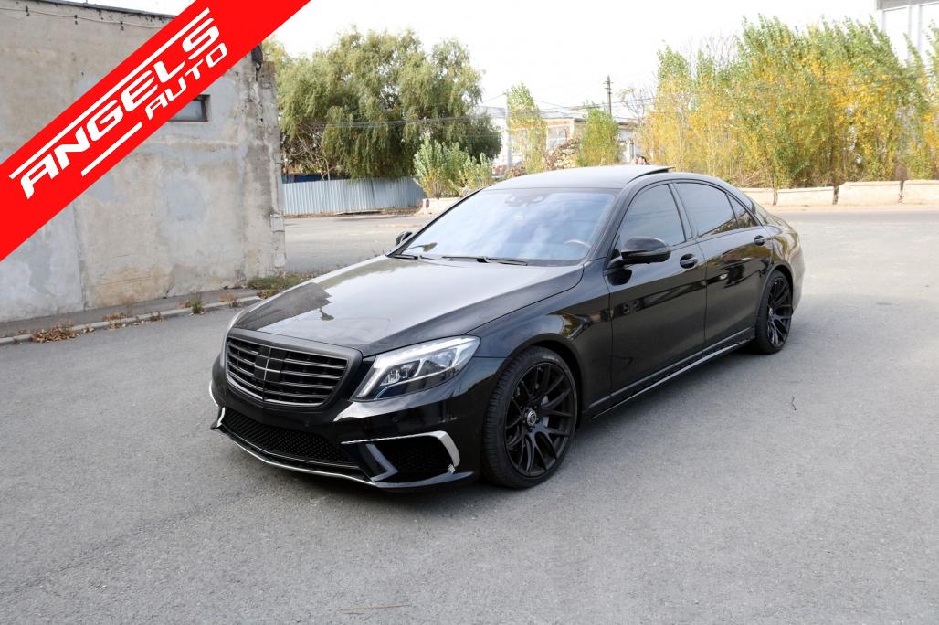 Pachet AMG compatibil cu Mercedes W222 S-Class 2013-up Chrom-Negru Kit E63 - imagine 8