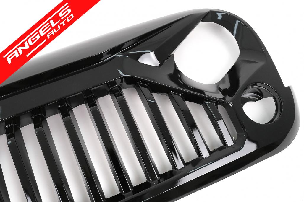 Grila compatibila cu Jeep Wrangler Rubicon JK 07-17 Angry Bird Look Negru Lucios - imagine 3
