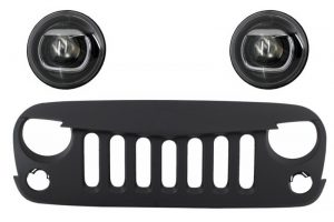 Faruri compatibile cu Jeep Wrangler / Rubicon JK Si Grila Centrala (2007-up) Angry Bird Look