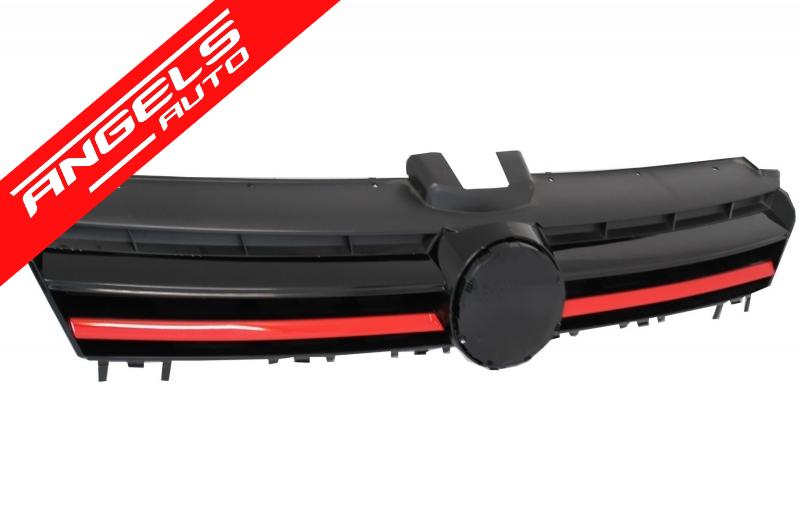 Grila GTI compatibila cu Volkswagen compatibila cu Golf 7 5G (2012-up) GTI R-line Red - imagine 2
