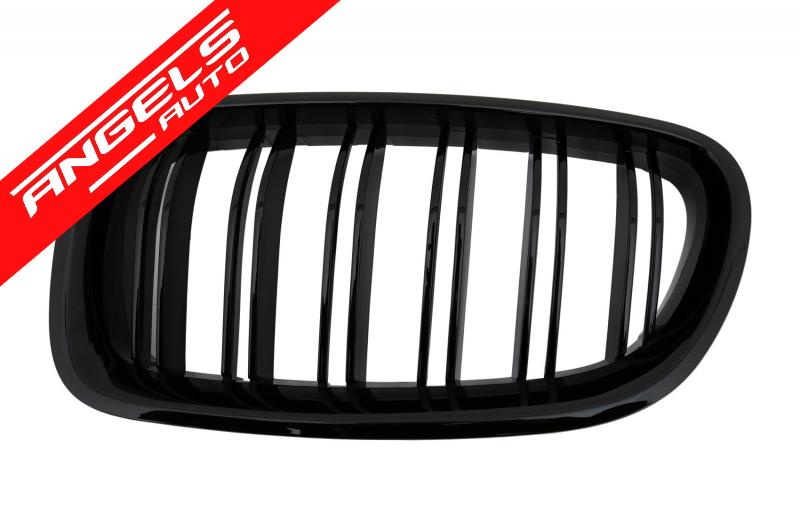 Grile Duble compatibile cu BMW Seria 5 F10 F11 (2010-up) Negru Lucios M Sport - imagine 3