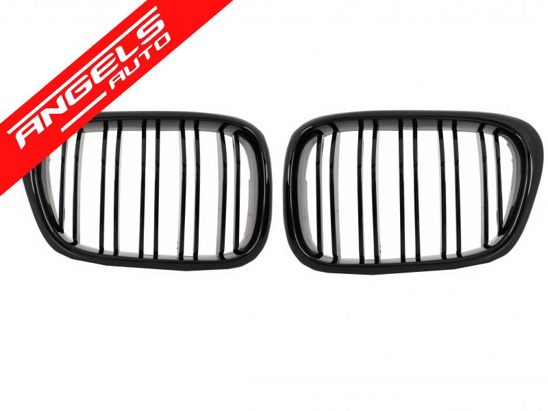Grile Centrale Duble compatibile cu BMW Seria 5 E39 (1997-2003) Negru Lucios M-Design