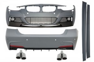 Pachet M compatibil cu BMW  Seria 3 F30 2011+ Kit M-Performance cu Tobe M negre