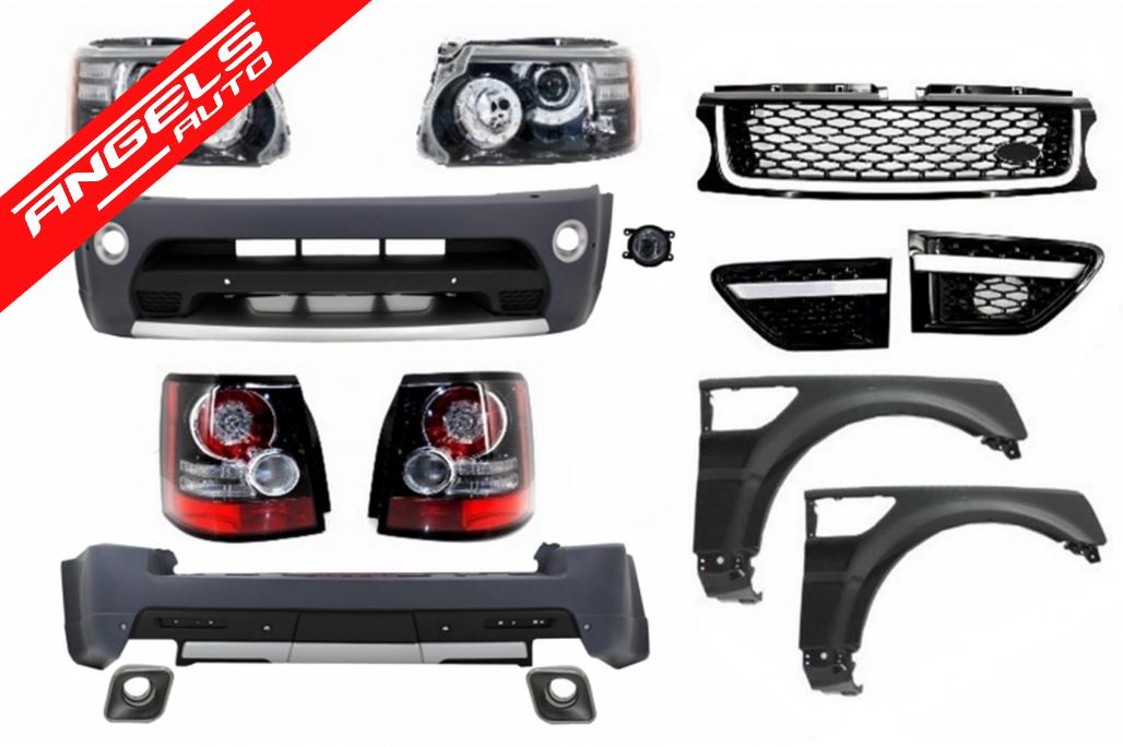 Pachet compatibil cu Range Rover Sport 05-13 Autobiography Negru Faruri si Stopuri