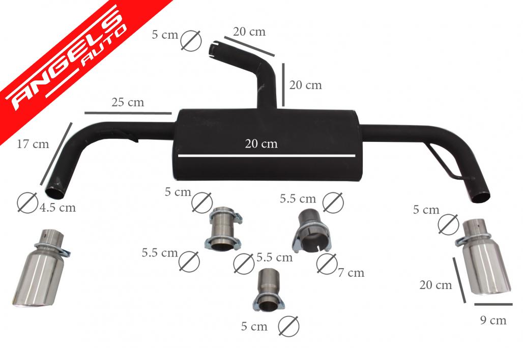 Sistem de evacuare Tobe compatibil cu VW compatibil cu Golf 5 compatibil cu Golf 6 (2003-2007) (2008-2013) GTI - imagine 2