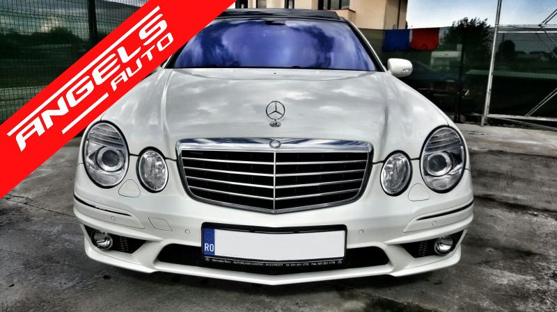 Bara Fata AMG compatibila cu Mercedes E-Class W211 Facelift (2006-2009) cu PDC - imagine 5