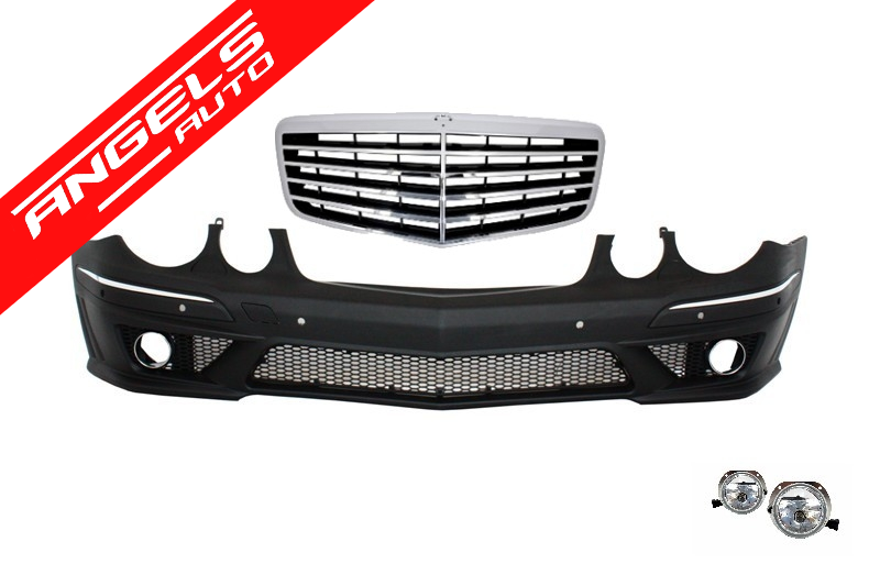 Bara Fata AMG compatibila cu Mercedes E-Class W211 Facelift 02-09 AMG cu PDC si Grila