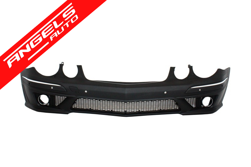 Bara Fata AMG compatibila cu Mercedes E-Class W211 Facelift 02-09 AMG cu PDC si Grila - imagine 2