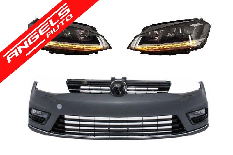 Bara Fata R compatibila cu VW compatibila cu Golf 7 13-17 Rline cu Faruri 3D LED Semnalizare Dinamic - imagine 2