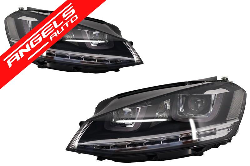 Bara Fata R compatibila cu VW compatibila cu Golf 7 13-17 Rline cu Faruri 3D LED Semnalizare Dinamic - imagine 4