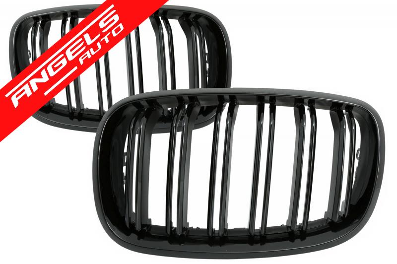 Grile compatibile cu BMW X5 X6 E70 E71 (2007-2014) Negru Lucios M Design - imagine 2