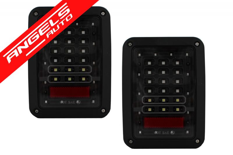 Stopuri Full LED compatibile cu JEEP Wrangler JK (2007-2017) Fumuriu - imagine 3