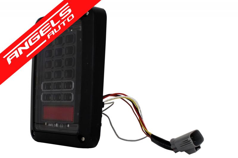 Stopuri Full LED compatibile cu JEEP Wrangler JK (2007-2017) Fumuriu - imagine 6