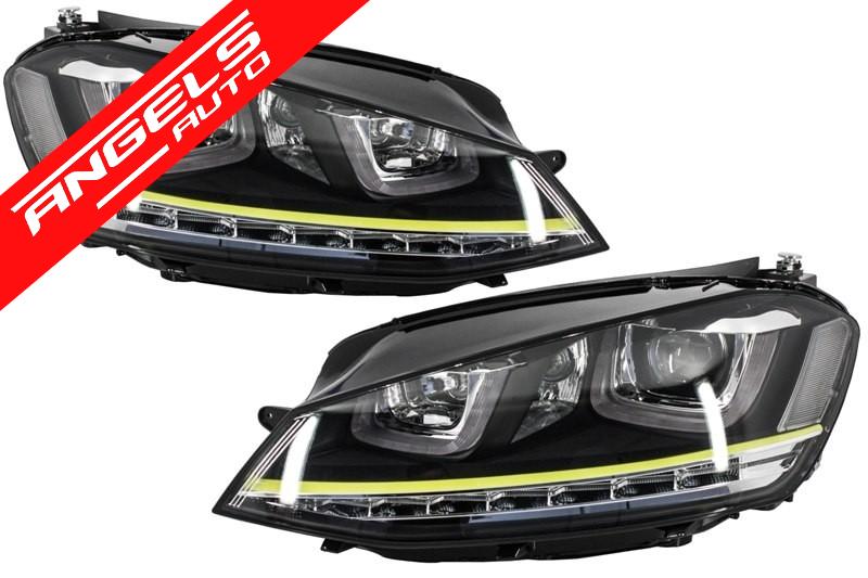 Faruri compatibile cu Golf 7 3D LED 2012-2017 R400 Design Semnal LED - imagine 2