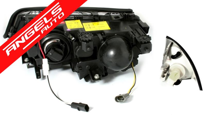Faruri compatibile cu BMW Seria 3 E46 Limuzina 1998-2001 pozitie angeleyes negru Depo - imagine 4
