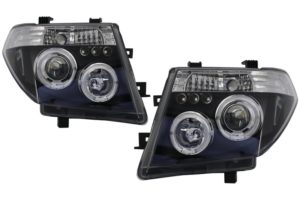 Faruri compatibile cu Nissan   Navara D40 (2004-2009) Pathfinder 05-08 Angel Eyes Negre