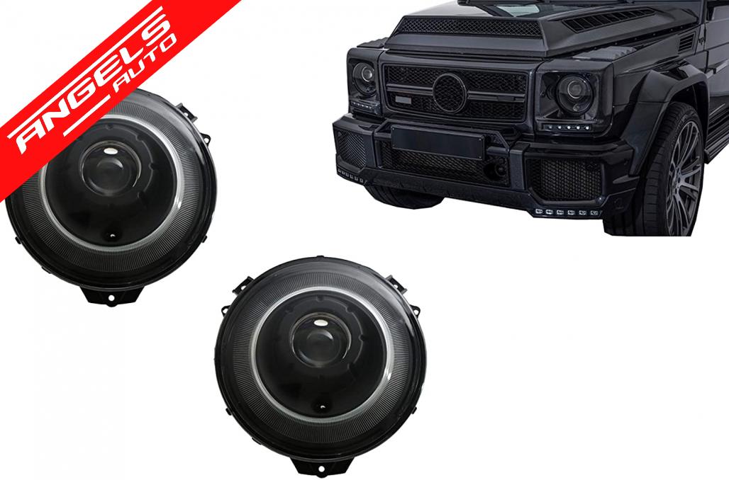 Faruri compatibile cu Mercedes G-Class W463 Bi-Xenon OEM Look 2005-2017 Black - imagine 7