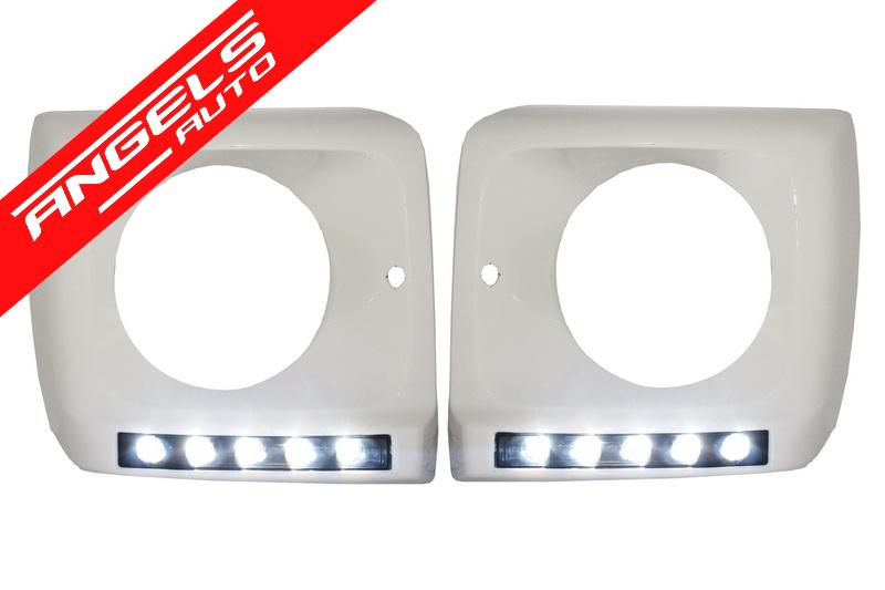 Carcasa Faruri ALB LED DRL compatibila cu Mercedes G-class W463 G65 AMG Design Black - imagine 3