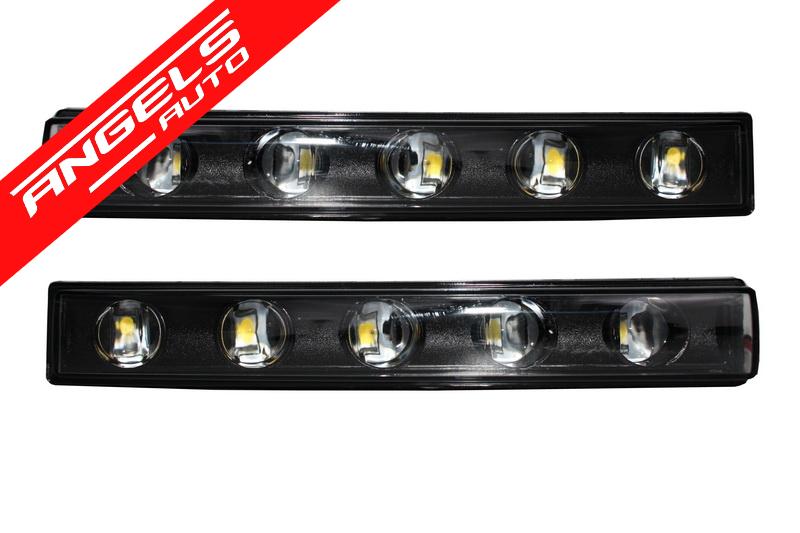 Carcasa Faruri ALB LED DRL compatibila cu Mercedes G-class W463 G65 AMG Design Black - imagine 5