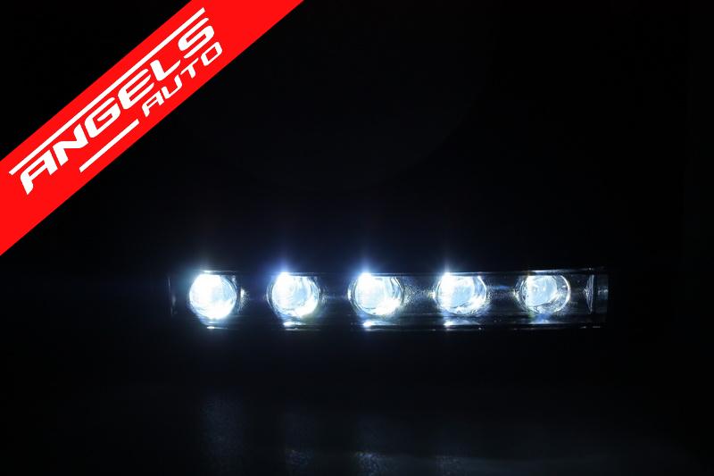Carcasa Faruri ALB LED DRL compatibila cu Mercedes G-class W463 G65 AMG Design Black - imagine 6