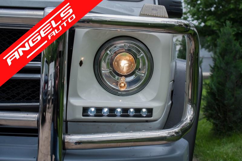 Carcasa Faruri ALB LED DRL compatibila cu Mercedes G-class W463 G65 AMG Design Black - imagine 8