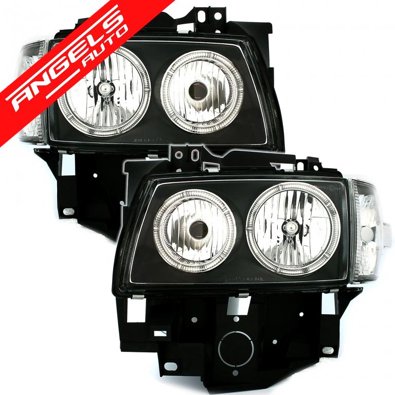 Faruri compatibile cu VW Transporter T4 Multivan 2097-2003 Pozitie angeleyes negru