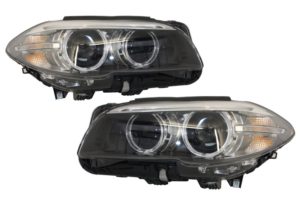 Faruri compatibile cu BMW  5 Series F10 Bi Xenon Angel Eyes (2011-2013) LCI Facelift Look