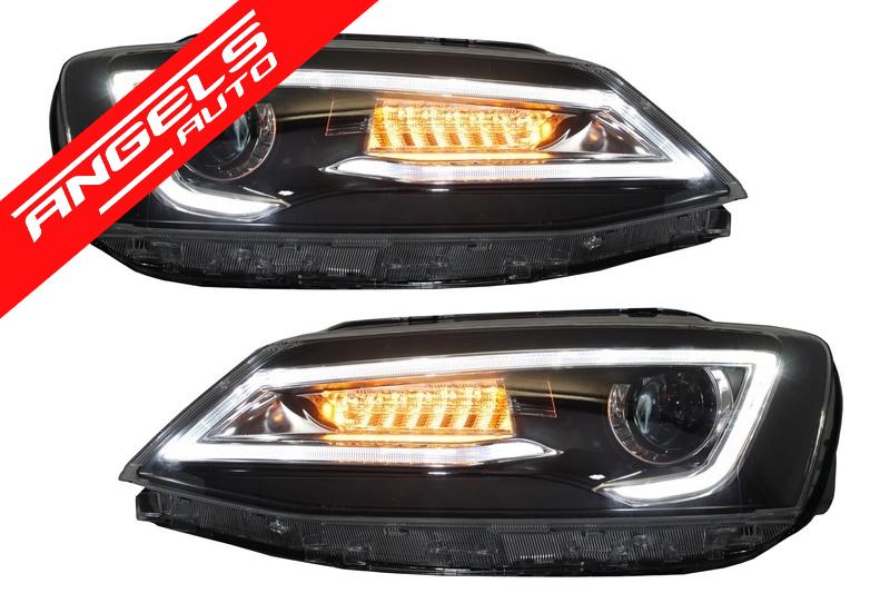 Faruri LED DRL compatibile cu Jetta Mk6 Non GLI (11-17) Semnal Dinamic Secvential - imagine 3