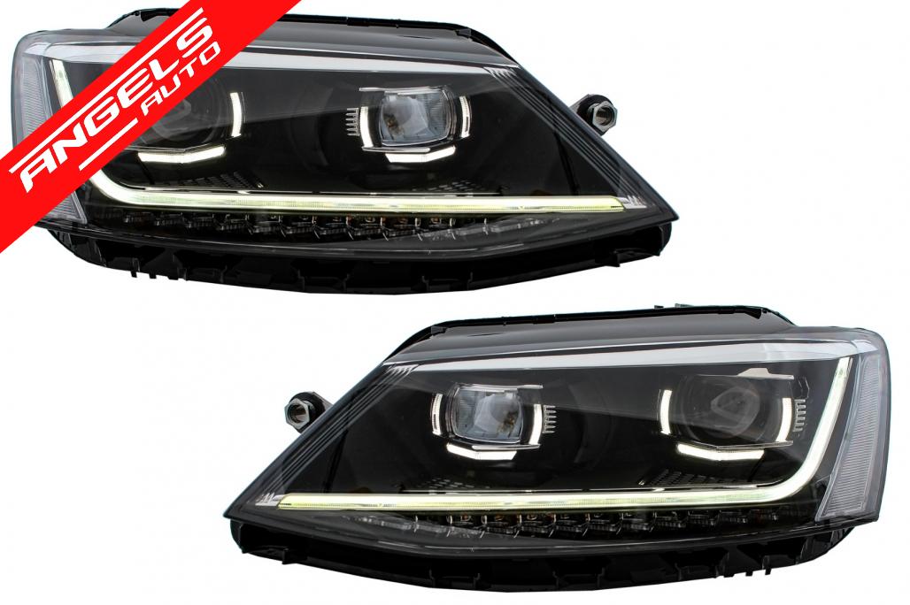 Faruri compatibile cu Jetta Mk 6 LED DRL 2011-2017 Semnal LED Dinamic - imagine 5