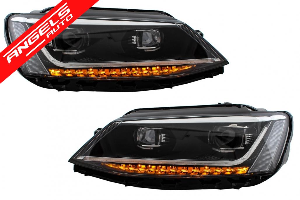 Faruri compatibile cu Jetta Mk 6 LED DRL 2011-2017 Semnal LED Dinamic - imagine 6