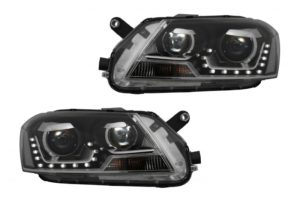 Faruri compatibile cu Passat 3C B7 LED DRL (2010-2014) Negre Xenon Design