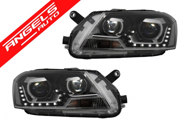 Faruri compatibile cu Passat 3C B7 LED DRL (2010-2014) Negre Xenon Design