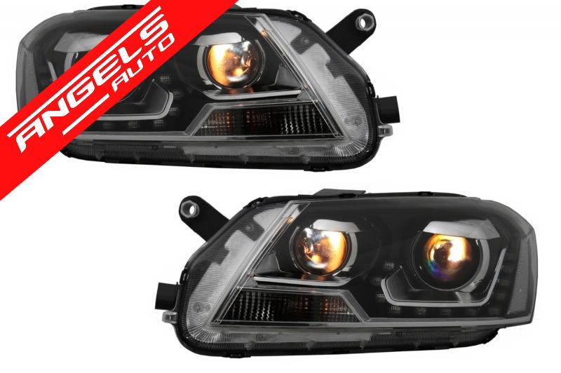 Faruri compatibile cu Passat 3C B7 LED DRL (2010-2014) Negre Xenon Design - imagine 2