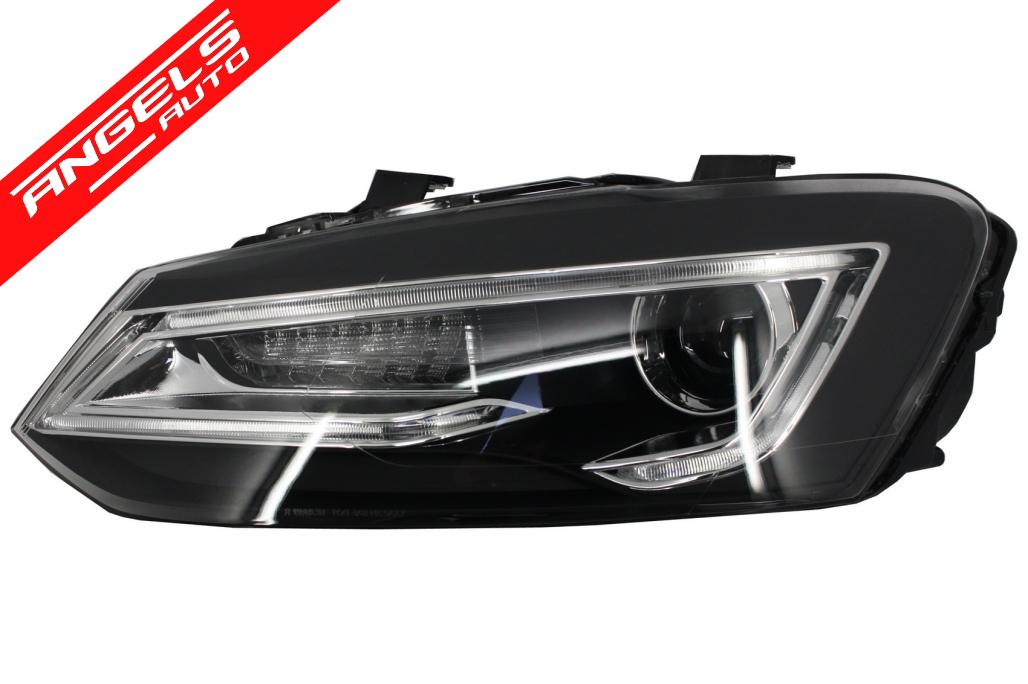 Faruri LED XENON HID compatibile cu VW Polo 6R/ 6C/ 61 (2011-2017) Devil Eye Design - imagine 2
