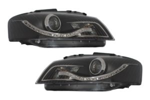Faruri compatibile cu Audi A3 8P DAYLINE LED 03-08 negru cu LooK B8