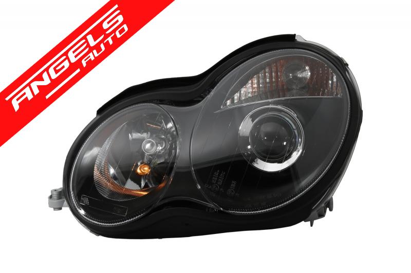 Faruri compatibile cu Mercedes C-Class W203 98 - 07 Lupe Xenon Look - imagine 4